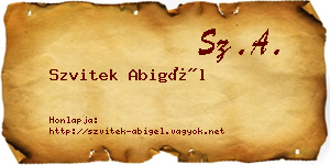 Szvitek Abigél névjegykártya